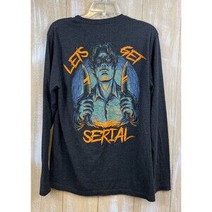 Insane Labz Supplements T-Shirt Logo "Let's Get Serial" Long Sleeve Gray Men's M